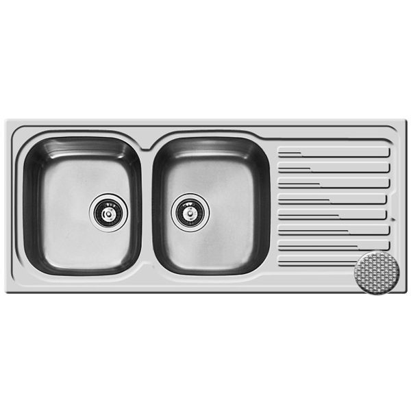 Chiuveta Inox AMALTIA 116x50 2B 1D LN