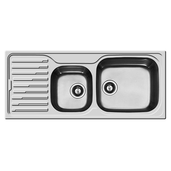 Chiuveta Inox AMALTIA PLUS 116x50 2B1D DR SM