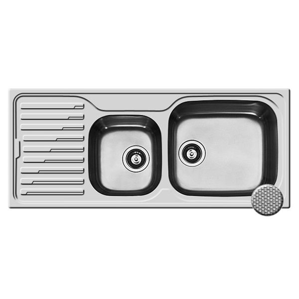Chiuveta Inox AMALTIA PLUS 116x50 2B1D DR LN