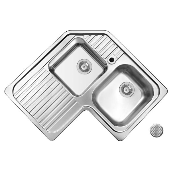 Chiuveta inox CELESTE 83x83 2B 1D DR LN