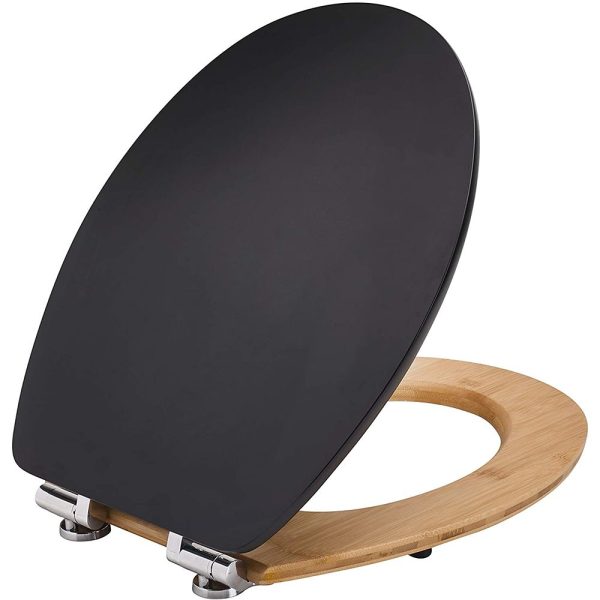 Wirquin Diplomat Bamboo capac wc MDF 445x375mm, inchidere lenta, balamale otel inoxidabil