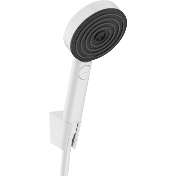 Hansgrohe Pulsify 103 3 jet PowderRain Relaxation porter cu furtun 160 alb mat