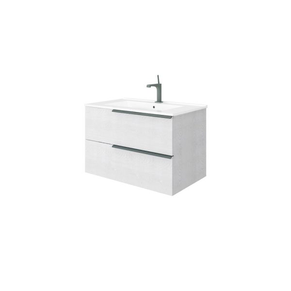 Savini Due Oikos Baza suspendata cu 2 sertare si lavoar ceramic 81 cm, culoare alaska