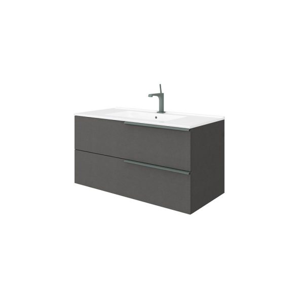 Savini Due Oikos Baza suspendata cu 2 sertare si lavoar ceramic 101 cm, culoare lino