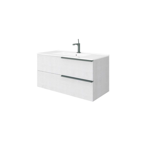 Savini Due Oikos Baza suspendata cu 2 sertare si lavoar ceramic 101 cm, culoare alaska