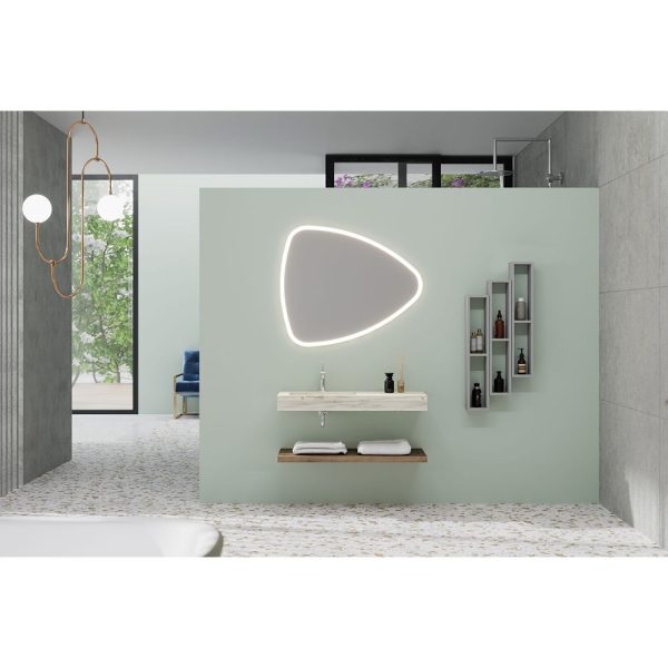 Savini Due Idea Lavoar din HPL 100x46 cm, cu 1 cuva stanga, culoare rovere ghiaccio