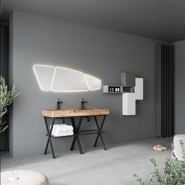 Savini Due Idea Lavoar din HPL 120x46 cm, cu 2 cuve, culoare miele