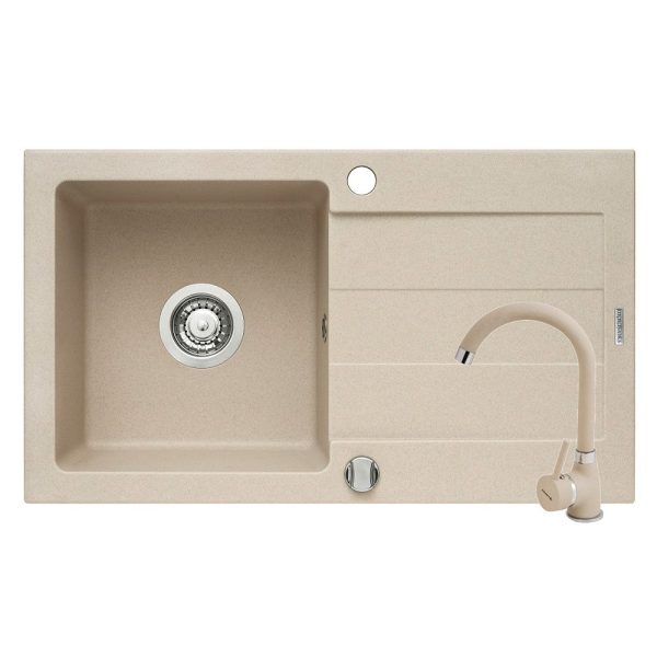 Set chiuveta granit MAIDSINKS Pyramis Senar & baterie Bello - Beige
