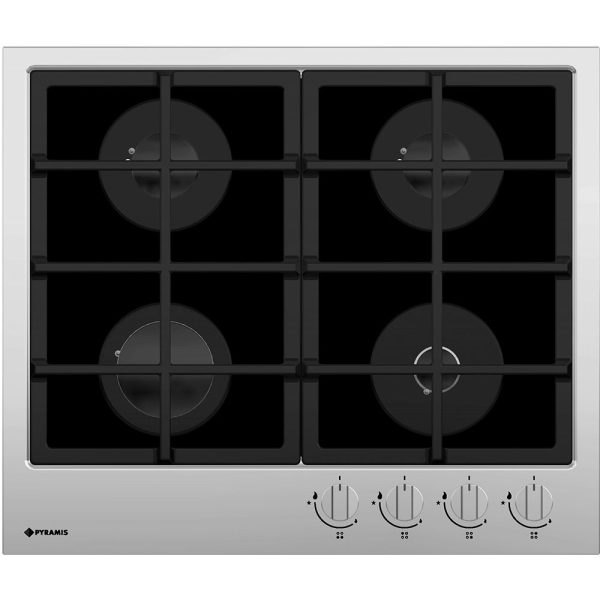 Plita Gaz 60CF 469 Inox si Sticla Neagra