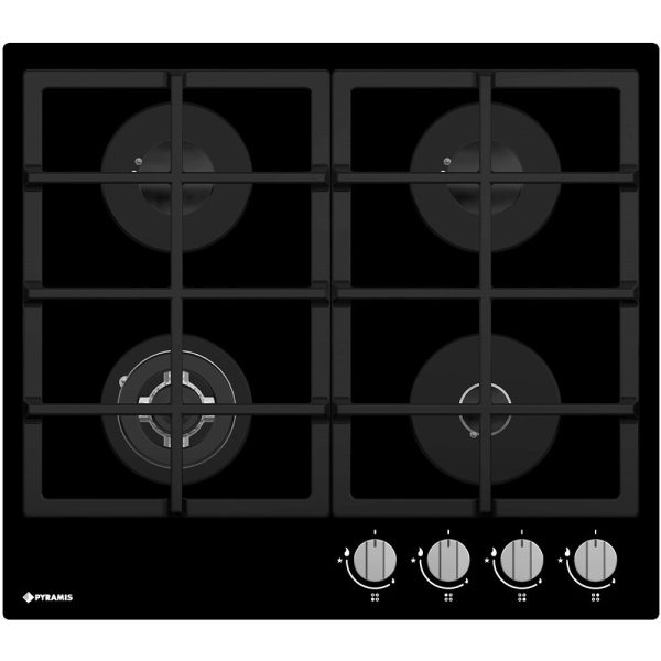 Plita Gaz 60CF 471 Wok Sticla Neagra si Fonta