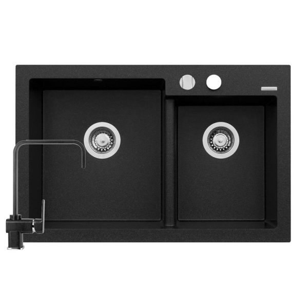 Set Chiuveta DIPLOS + Baterie RAGGA negru