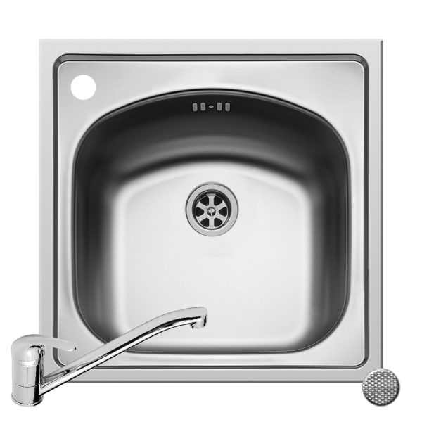 Set 2IN 1 Chiuveta Inox INSET 1B LN + Baterie