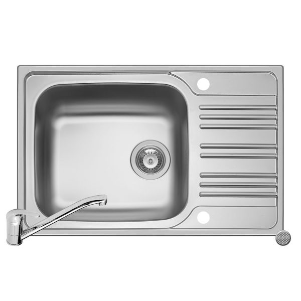 Set 2IN 1 Chiuveta Inox INSET 1B1D REV LN + Baterie