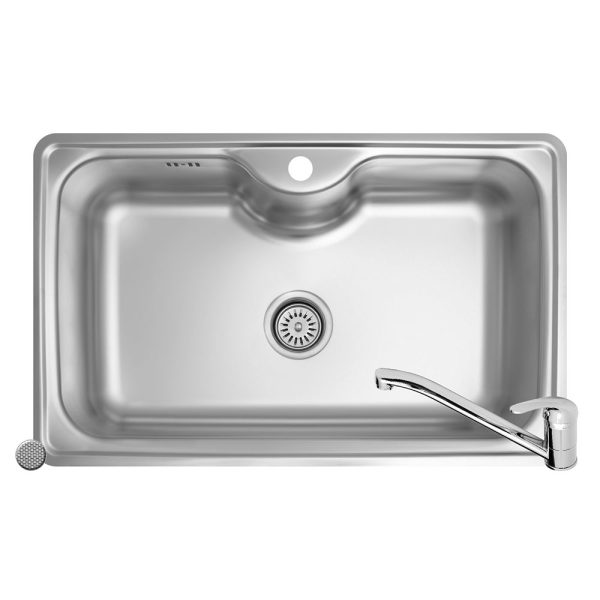 Set 2IN 1 Chiuveta Inox INSET 1B LN + Baterie