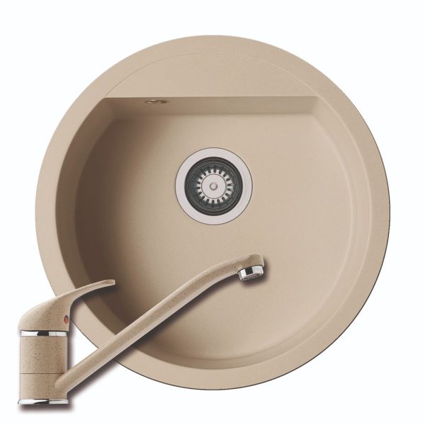 Chiuveta Compozit Cercio Ø51 1B Dark Beige