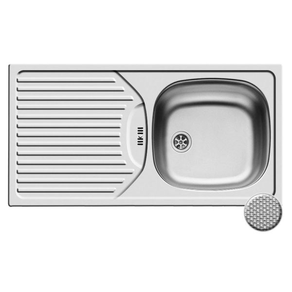 Chiuveta inox CA1 86x43,5 1B 1D LN DR
