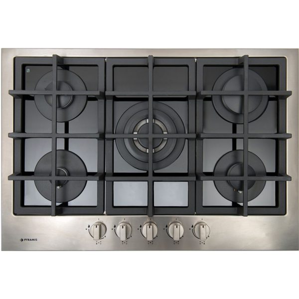 Plita Gaz 75CF 507 Inox si Sticla Neagra