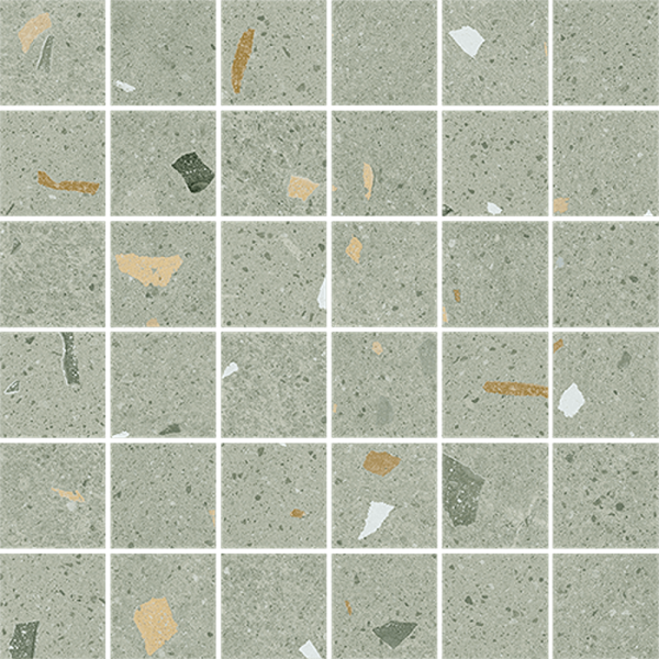 Arcana Croccante Mosaico Menta 30x30 cm, mozaic gresie portelanata, aspect terrazzo, nerectificata, finisaj mat