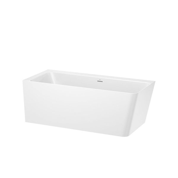 Roca Ona Corner Left cada freestanding asimetrica 160x70 cm, compozit Stonex, alb, ventil click-clack si preaplin incluse