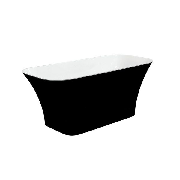 Besco Assos cada freestanding 160x70 cm, mineral DuraBe, Black&White