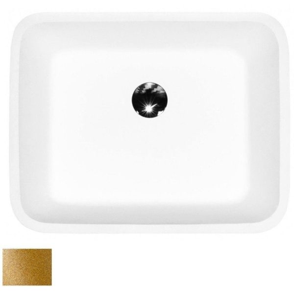Besco Assos Glam lavoar pe blat 50x40 cm, mineral DuraBe, Gold