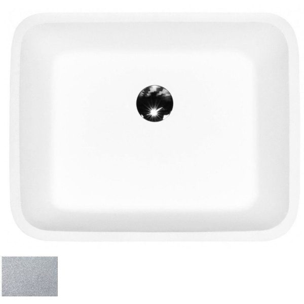 Besco Assos Glam lavoar pe blat 50x40 cm, mineral DuraBe, Silver