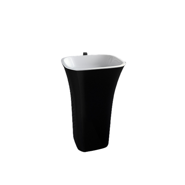 Besco Assos Black&White lavoar freestanding 50x40 cm, mineral DuraBe, alb-negru
