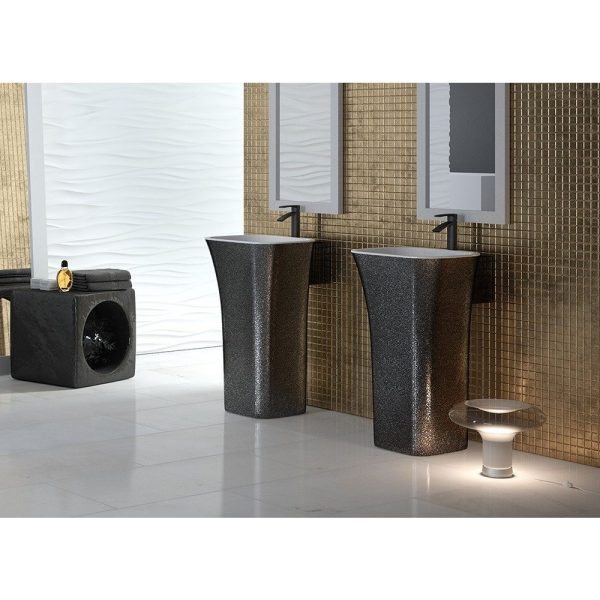 Besco Assos Glam lavoar freestanding 50x40 cm, mineral DuraBe, Graphite