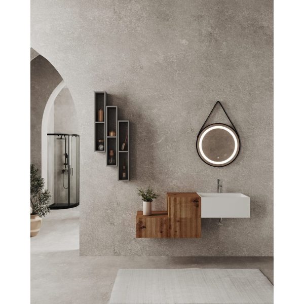 Savini Due Roma baza suspendata cu 1 sertar, front MDF riflat, dimensiune 40x40 cm, culoare rovere oro
