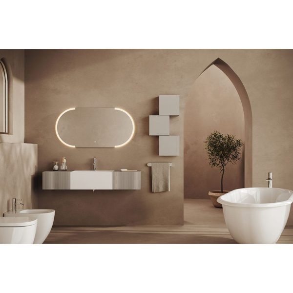 Savini Due Roma baza suspendata cu 1 sertar, front MDF riflat, dimensiune 40x40 cm, culoare grigio perla