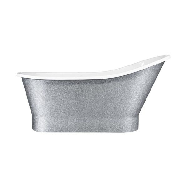 Besco Gloria Glam cada freestanding 150x66 cm, mineral DuraBe, Silver