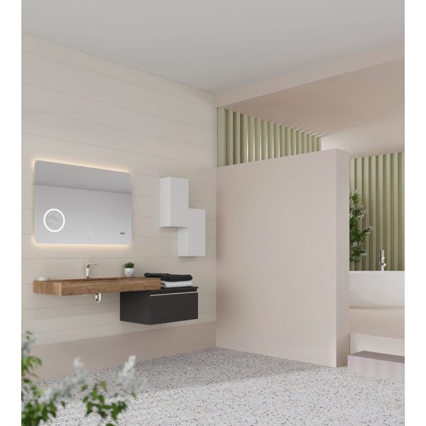 Savini Due Idea Lavoar din HPL 100x46 cm, cu 1 cuva centrala, culoare miele