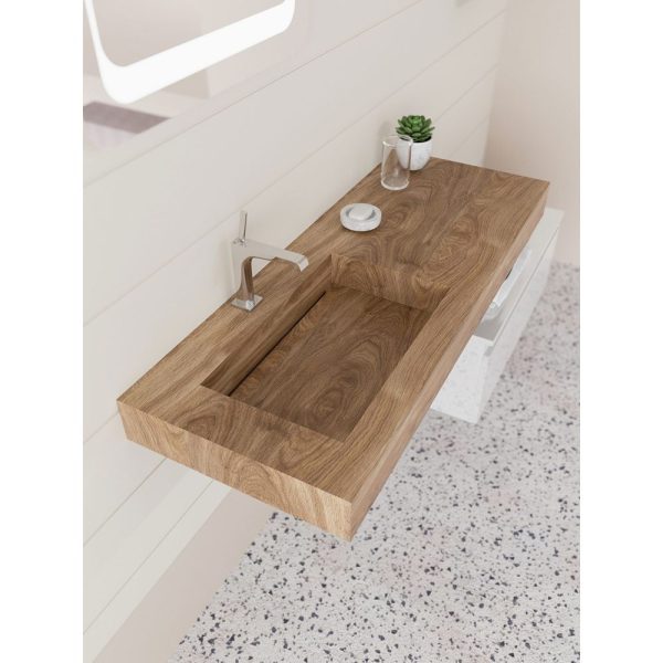 Savini Due Idea Lavoar din HPL 100x46 cm, cu 1 cuva stanga, culoare miele