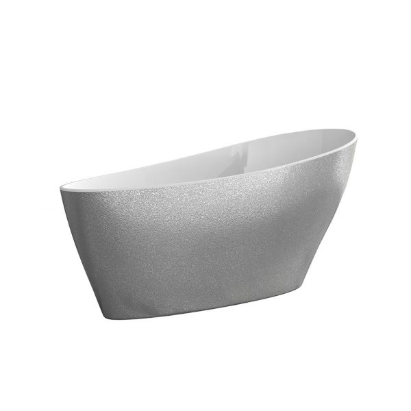 Besco Keya Glam cada freestanding 165x70 cm, mineral DuraBe, Silver
