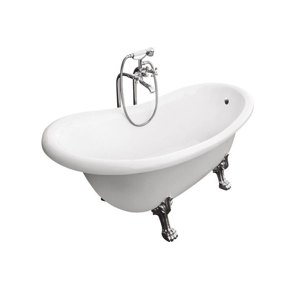 Besco Otylia cada freestanding 160x77 cm, acril , picioare crom