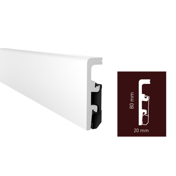 Arbiton Vega P0810 plinta alba duropolimer h=80 mm