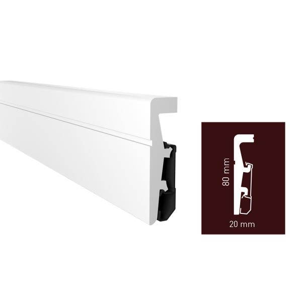 Arbiton Vega P0811 plinta alba duropolimer h=80 mm