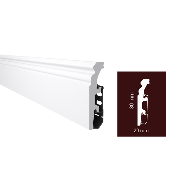 Arbiton Vega P0830 plinta alba duropolimer h=80 mm