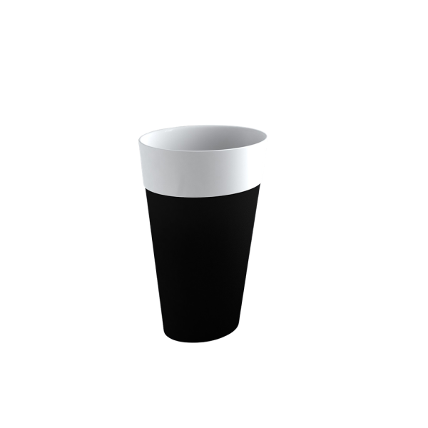 Besco Uniqua Black&White lavoar freestanding 46x32 cm, mineral DuraBe, alb-negru
