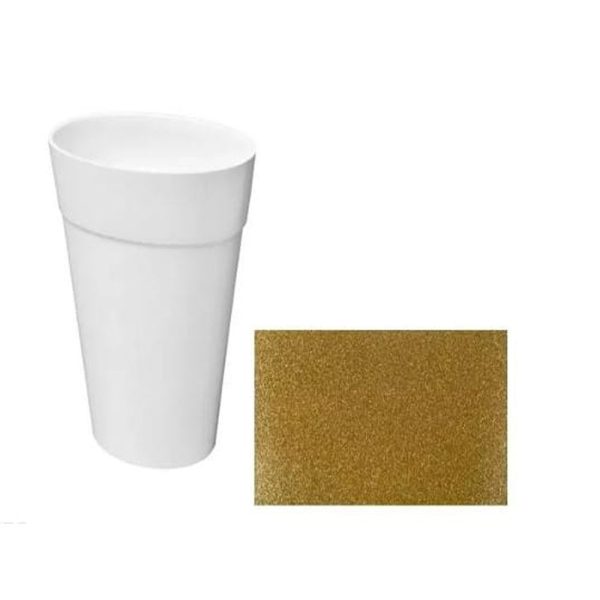 Besco Uniqua Glam lavoar freestanding 46x32 cm, mineral DuraBe, Gold