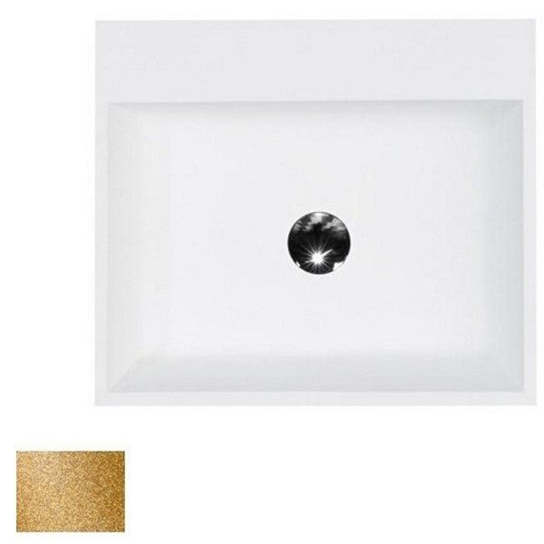 Besco Vera Glam lavoar pe blat 50x40 cm, mineral DuraBe, Gold