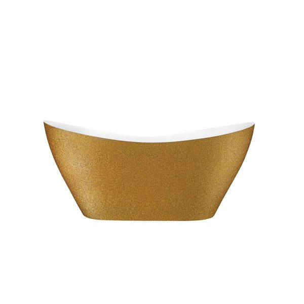 Besco Viya Glam cada freestanding 160x70 cm, mineral DuraBe, Gold