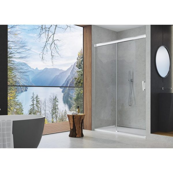 Sanswiss Cadura usa dus culisanta 2 piese 130 cm, parte fixa stanga, crom