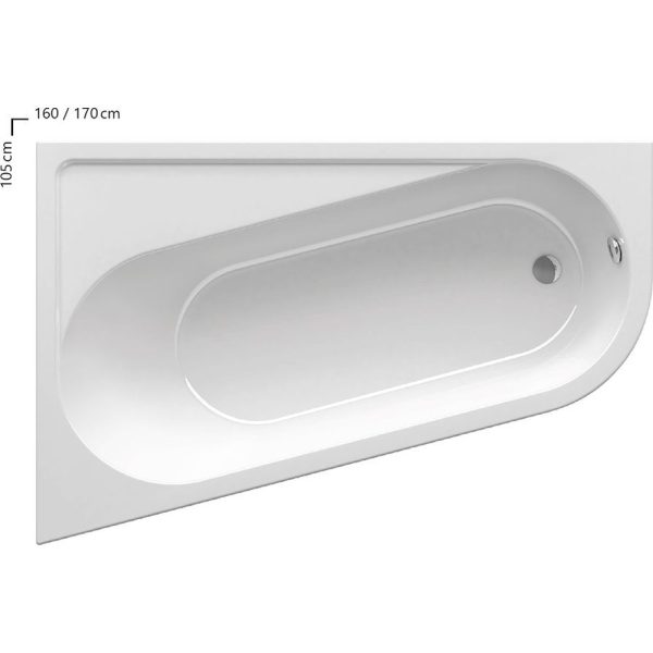 Ravak cada Chrome 170x105 cm stanga