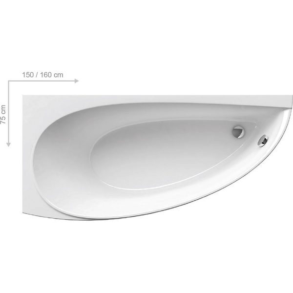 Ravak cada Avocado 150 x 75 cm stanga
