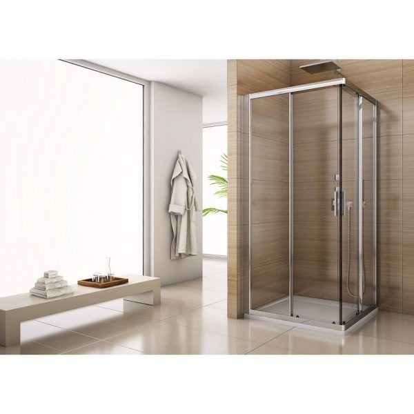Sanswiss Salia cabina de dus patrata 90x90 cm, usi culisante, sticla securizata de 6 mm